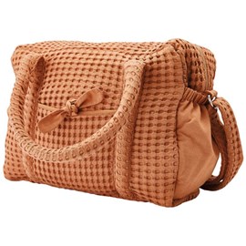 Sac à langer coton gaufré camel 28 x 42