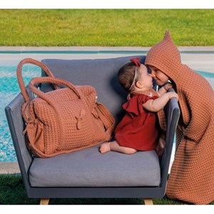 Sac à langer coton gaufré camel 28 x 42