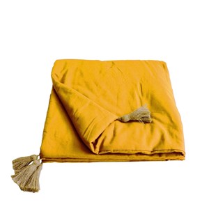 Édredon panama 90x190 cm pompons jute mo