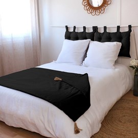 Édredon panama 90x190 cm pompons jute no