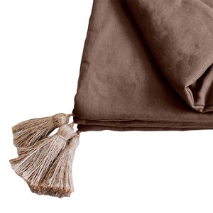 Édredon panama 90x190 cm pompons jute vi