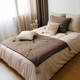 Édredon panama 90x190 cm pompons jute vi