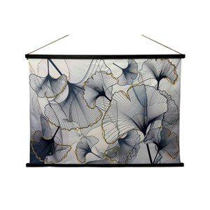 Toile murale kakemono suédine gingko ble