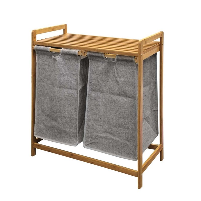 Meuble à linge 2 paniers amovibles bambo