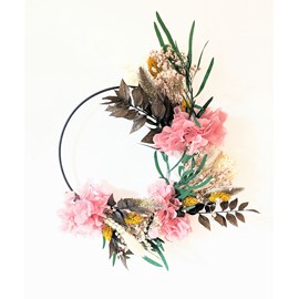 Couronne murale de fleurs séchées d20cm