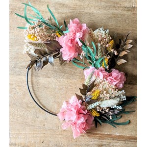 Couronne murale de fleurs séchées d20cm