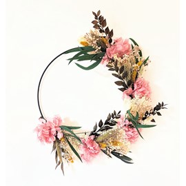 Couronne murale de fleurs séchées d30cm