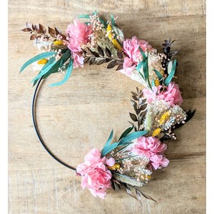 Couronne murale de fleurs séchées d30cm