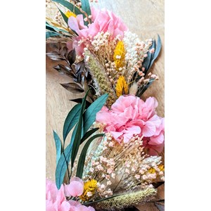 Couronne murale de fleurs séchées d30cm