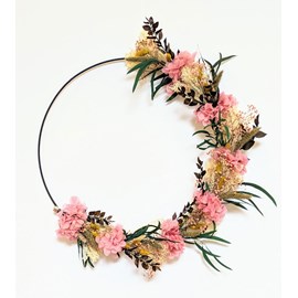 Couronne murale de fleurs séchées d50cm