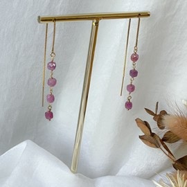 Boucles d'oreilles josie rubis rose