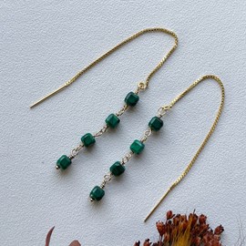 Boucles d'oreilles josie malachite