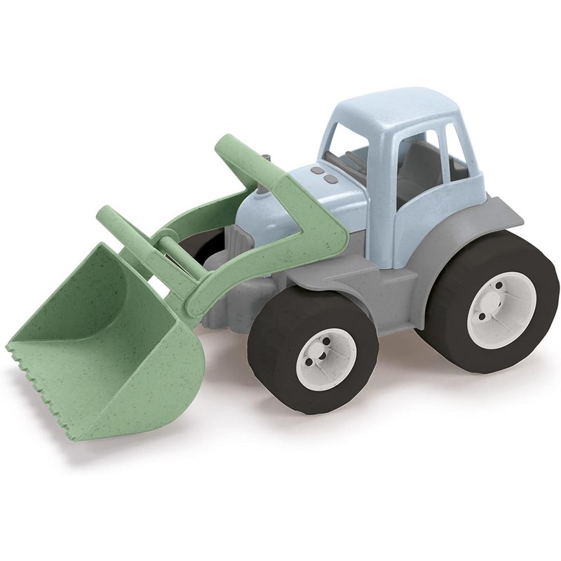 Tracteur pelleteuse en bioplastique vert