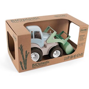 Tracteur pelleteuse en bioplastique vert