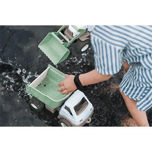 Camion benne en bioplastique vert