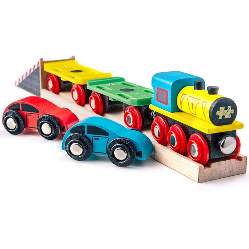 Bigjigs - Train pour le transport de voitures