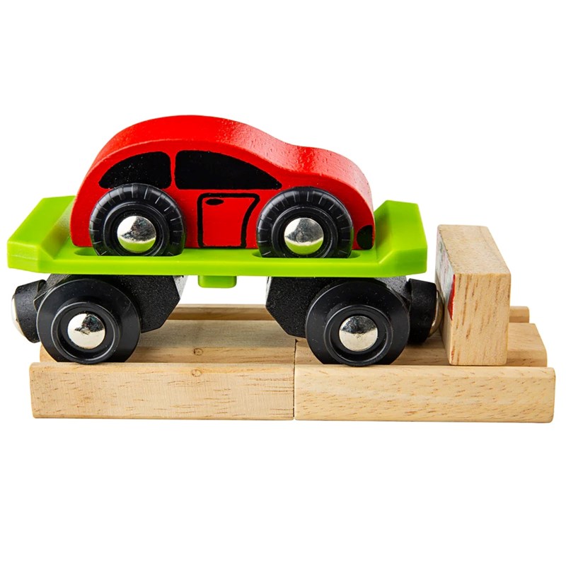 Bigjigs - Wagon pour le transport de voiture