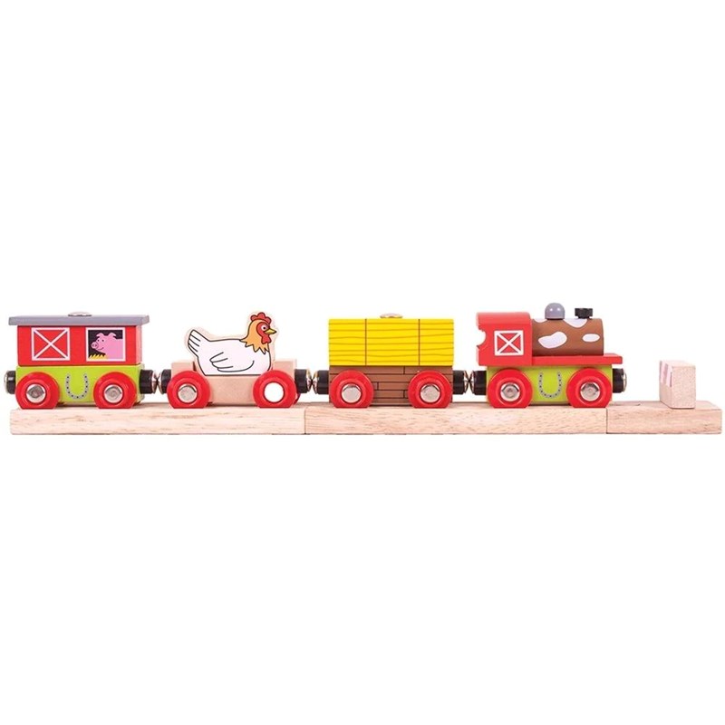 Bigjigs - Train en bois ferme