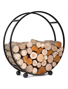 Rack à bûches rond daisy en acier ø 80cm