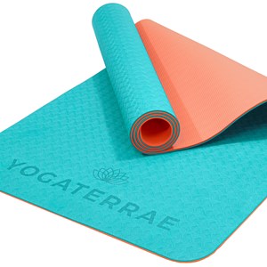 Tapis yoga turquoise corail tpe + sangle