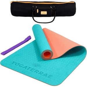 Tapis yoga lagon corail tpe + sangle sac