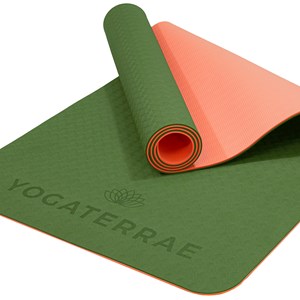 Tapis yoga vert corail tpe + sangle sac