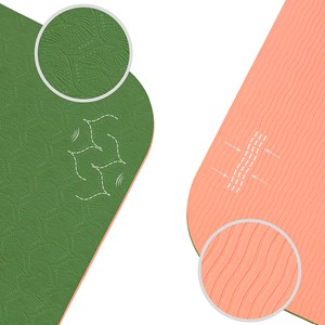 Tapis yoga vert corail tpe + sangle sac