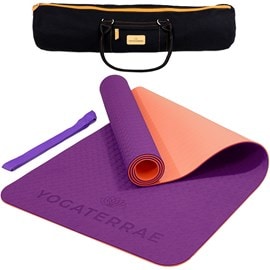 Tapis yoga violet corail tpe sangle sac