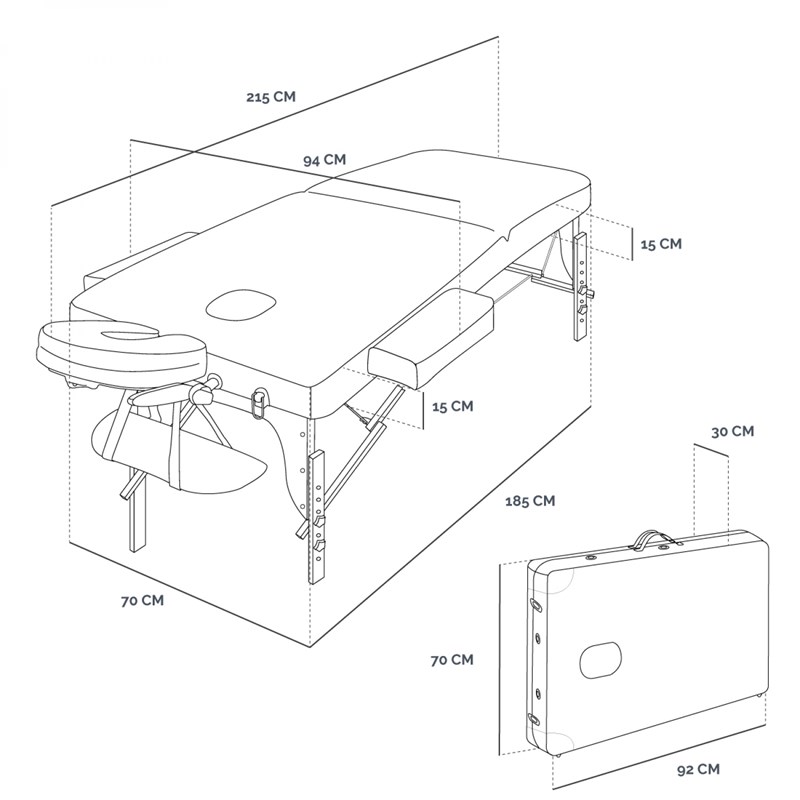 Table de massage épaisse - 3 zones (Vivezen) - Image 1