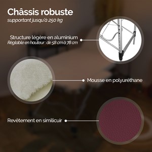 Table massage pliante 2 zones