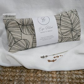 Coussin yeux lin lavande - monstera