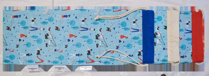 Sac à pain bleu blanc rouge transport