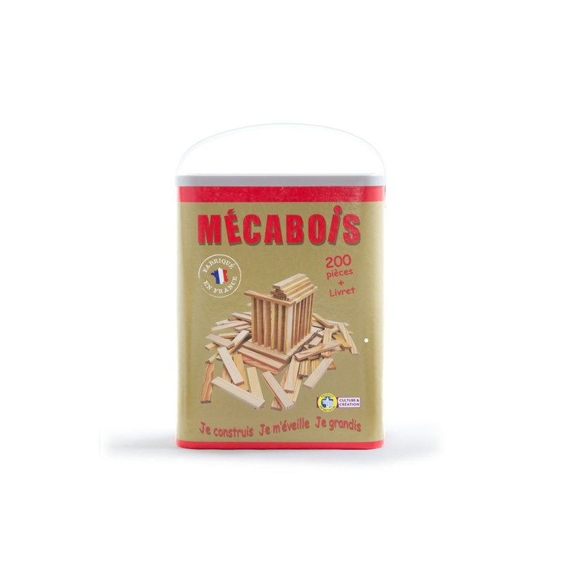Jouécabois - Jeu de constructions mecabois 200 pièces