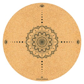 Tapis yoga rond cosmos liège-caoutchouc