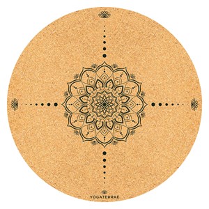 Tapis yoga rond cosmos liège-caoutchouc