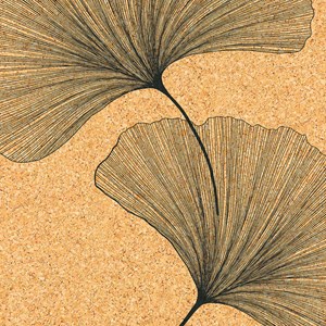 Tapis yoga rond ginkgos liège-caoutchouc