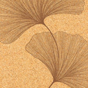 Tapis yoga rond ginkgos liège-caoutchouc