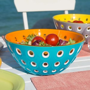 Saladier bleu et orange 20 cm guzzini