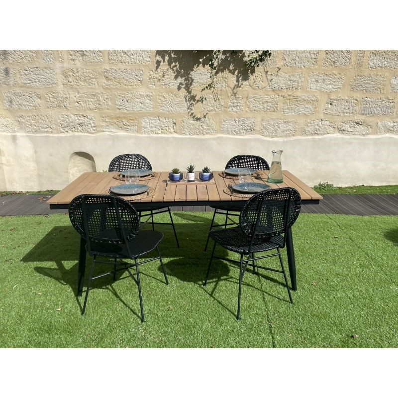 Ensemble repas en bois alba noir