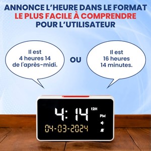 Réveil parlant - formats 12 et 24 heures