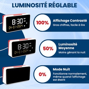 Réveil parlant - formats 12 et 24 heures