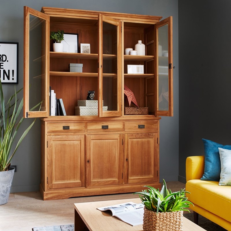 Vaisselier en teck massif 150 cm