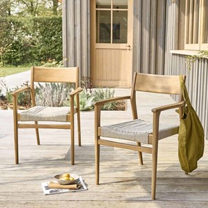 Lot de 2 fauteuils en teck massif