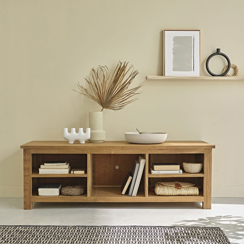 Meuble tv en bois de teck 150 cm