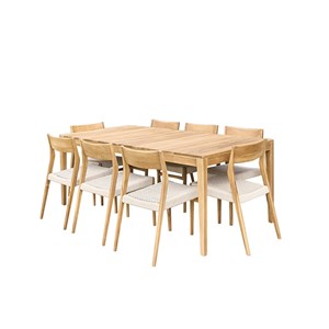 Salon de jardin en teck massif 8 places