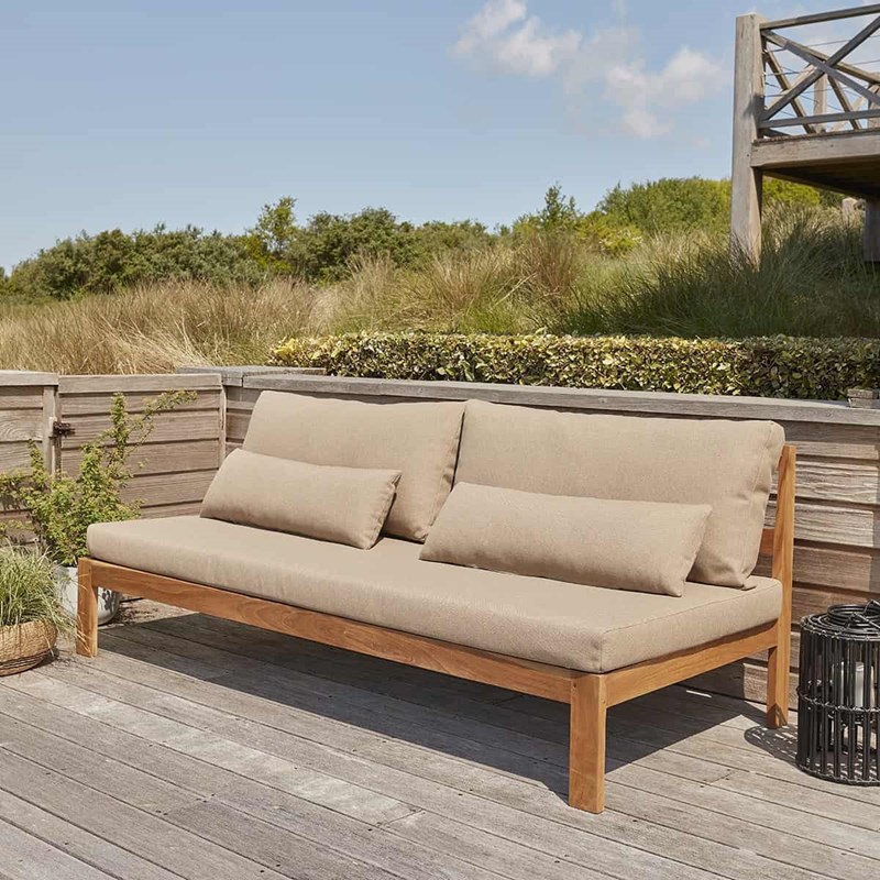 BOIS DESSUS BOIS DESSOUS - Canapé de jardin en teck 205 taupe