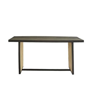 Table en bois de manguier et cannage