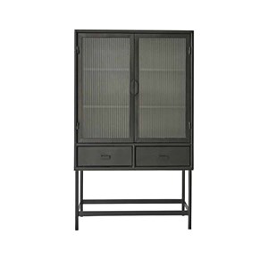 Vaisselier en métal et verre ondulé