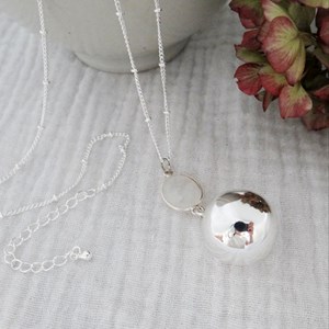 Bola argent pendentif pierre de lune