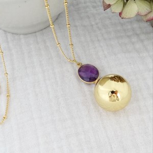 Bola or pendentif améthyste